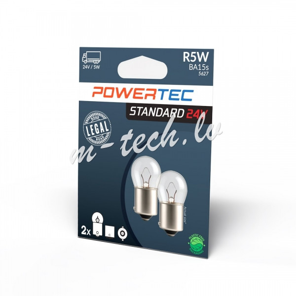 PTZ930-02B - Powertec R5W G18 24V 5W BA15s Rīga - foto 1