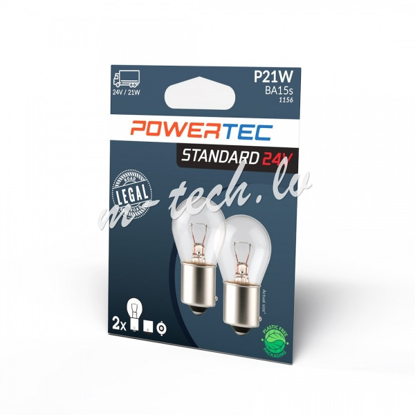 PTZ914-02B - Powertec P21W 1156 S25 24V 21W BA15s Rīga - foto 1