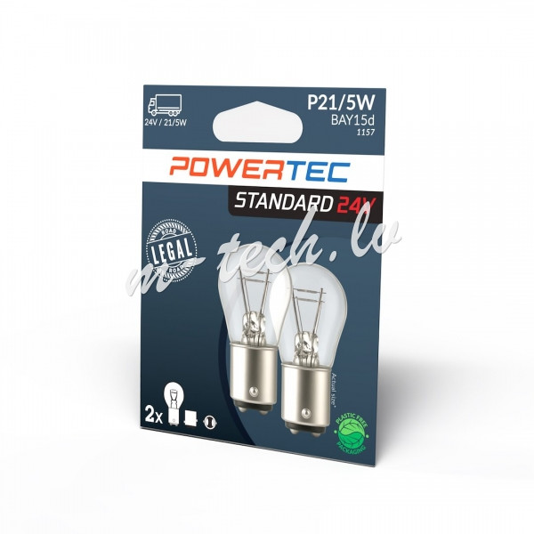 PTZ915-02B - Powertec P21/5W 1157 24V 21/5W BAY15d Rīga - foto 1