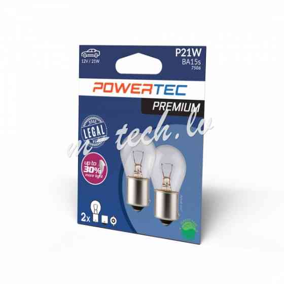 PTPZ14-02B - Żarówka POWERTEC PREMIUM P21W 1156 S25 12V 21W BA15s Rīga