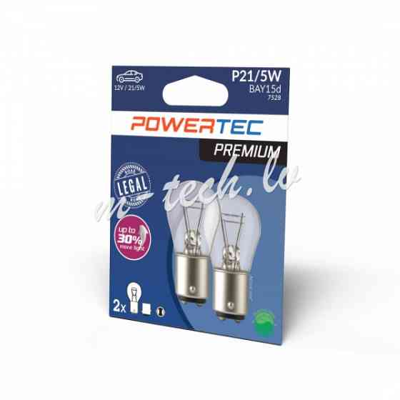 PTPZ15-02B - Żarówka POWERTEC PREMIUM P21/5W 1157 12V 21/5W BAY15d Rīga