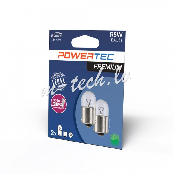 PTPZ40-02B - Żarówka POWERTEC PREMIUM R5W T16 12V 5W BA15s Rīga - foto 1