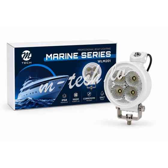 WLM201 - M-TECH Work Light Marine 30W 3x10W LED 4.0" 12/24V IP68 Flood Rīga