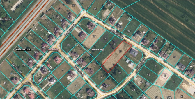 Apbūves zeme  privātmāju rajonā Jaunolainē. Zemes gabala platība 2802 m2, regulāra Olaine - foto 7