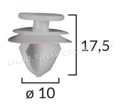 1100130A - Caurumā ar diametru 10 mm; Izmēri — a=13; b=10; c=18; d=3; h=18; OE — 30648141; 4422820;  Рига