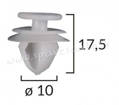 1100130A - Caurumā ar diametru 10 mm; Izmēri — a=13; b=10; c=18; d=3; h=18; OE — 30648141; 4422820;  Рига - изображение 1