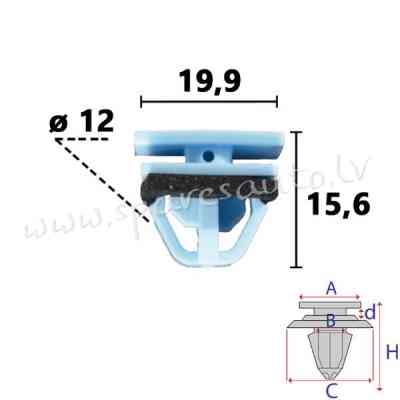 81154008 - OE 87756-D3000; 87757-J9000; 87758-3D000; 94530661 a=16x20; b=11; c=16x18; d=2; h=15 - Pl Rīga