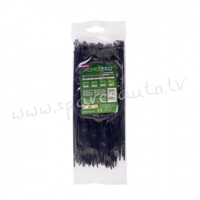 CTB-3X200 - Savilcēji, kabeļu skavas ROAD-TEQ Nylon Cable Ties. size: 2.5x200mm. 100 pcs. black. - K Rīga - foto 1
