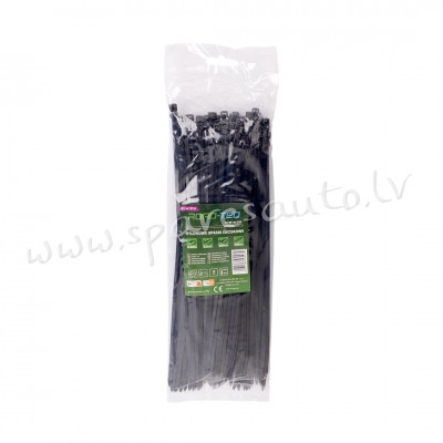 CTB-4X250 - ROAD-TEQ Nylon Cable Ties. size: 3.6x250mm. 100 pcs. black.  Savilcēji, kabeļu skavas -  Рига - изображение 1