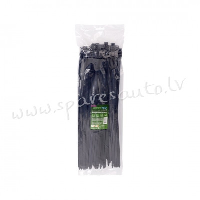 CTB-8X400 - ROAD-TEQ Nylon Cable Ties. size: 7.6x400mm. 100 pcs. black.  Savilcēji, kabeļu skavas -  Rīga - foto 1