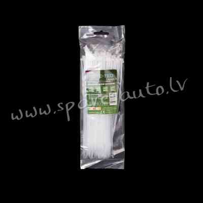 CTW-3X200 - ROAD-TEQ Nylon Cable Ties. size: 2.5x200mm. 100 pcs. white. - Plastmasas Turētāji - UNSO Рига