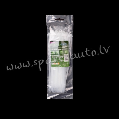 CTW-3X200 - ROAD-TEQ Nylon Cable Ties. size: 2.5x200mm. 100 pcs. white. - Plastmasas Turētāji - UNSO Rīga - foto 1