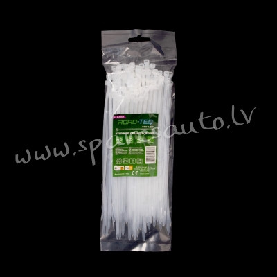 CTW-4X200 - ROAD-TEQ Nylon Cable Ties. size: 3.6x200mm. 100 pcs. white.  Savilcēji, kabeļu skavas -  Rīga - foto 1