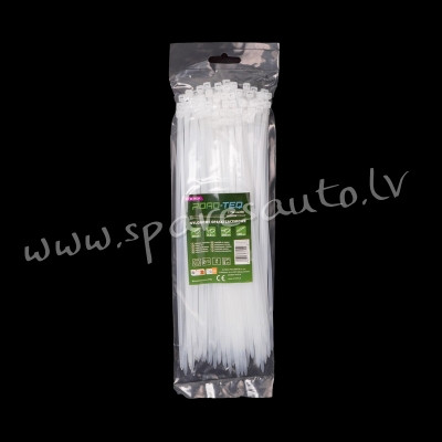 CTW-4X250 - ROAD-TEQ Nylon Cable Ties. size: 3.6x250mm. 100 pcs. white.  Savilcēji, kabeļu skavas -  Рига - изображение 1