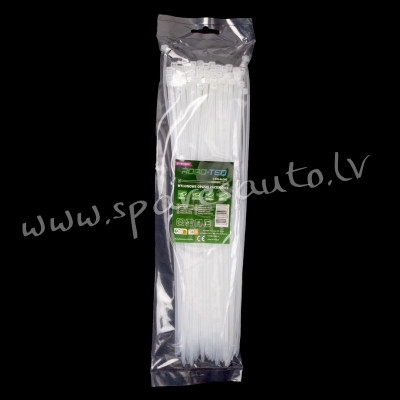 CTW-4X300 - ROAD-TEQ Nylon Cable Ties. size: 3.6x300mm. 100 pcs. white.  Savilcēji, kabeļu skavas -  Rīga - foto 1