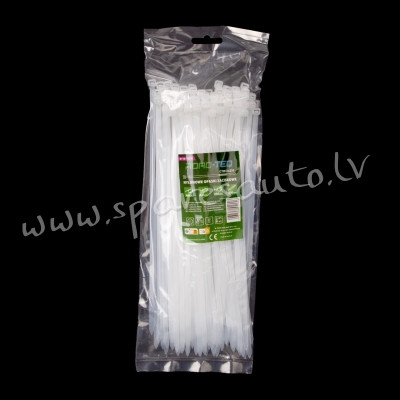 CTW-5X250 - ROAD-TEQ Nylon Cable Ties. size: 4.8x250mm. 100 pcs. white.  Savilcēji, kabeļu skavas -  Rīga - foto 1