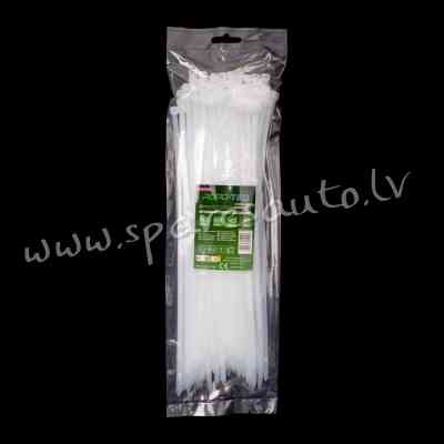 CTW-5X300 - ROAD-TEQ Nylon Cable Ties. size: 4.8x300mm. 100 pcs. white.  Savilcēji, kabeļu skavas -  Rīga