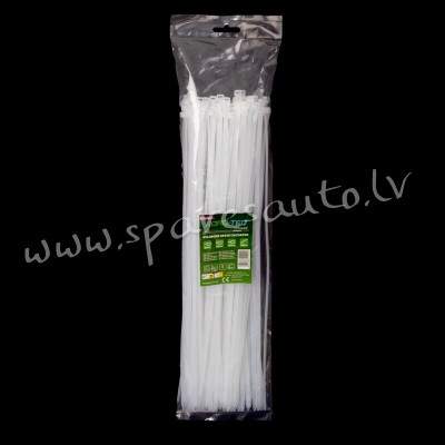 CTW-5X370 - ROAD-TEQ Nylon Cable Ties. size: 4.8x370mm. 100 pcs. white.  Savilcēji, kabeļu skavas -  Rīga - foto 1
