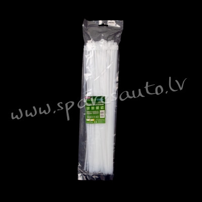 CTW-5X400 - ROAD-TEQ Nylon Cable Ties. size: 4.8x400mm. 100 pcs. white.  Savilcēji, kabeļu skavas -  Rīga - foto 1