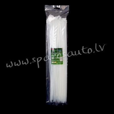 CTW-5X450 - ROAD-TEQ Nylon Cable Ties. size: 4.8x450mm. 100 pcs. white.  Savilcēji, kabeļu skavas -  Rīga - foto 1