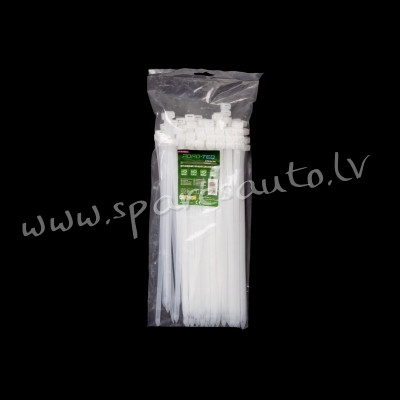 CTW-8X300 - Savilcēji, kabeļu skavas ROAD-TEQ Nylon Cable Ties. size: 7.6x300mm. 100 pcs. white. - K Rīga - foto 1