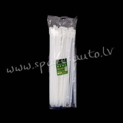 CTW-8X400 - ROAD-TEQ Nylon Cable Ties. size: 7.6x400mm. 100 pcs. white.  Savilcēji, kabeļu skavas -  Rīga - foto 1