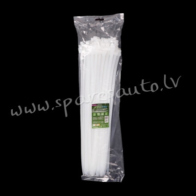 CTW-8X450 - ROAD-TEQ Nylon Cable Ties. size: 7.6x450mm. 100 pcs. white.  Savilcēji, kabeļu skavas -  Rīga - foto 1