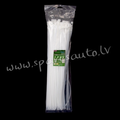 CTW-8X500 - ROAD-TEQ Nylon Cable Ties. size: 7.6x500mm. 100 pcs. white  Savilcēji, kabeļu skavas - K Rīga - foto 1