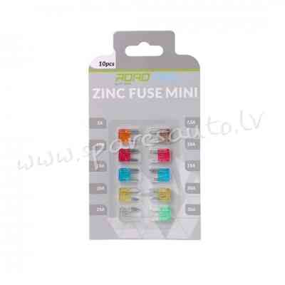 PFS004 - drošinātāju komplekts PFS004 - ZINC FUSE MINI BLISTER CARD PACKING 10 PCS (5A. 7.5A. 10A x2 Rīga