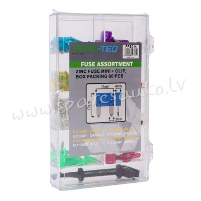 PFS014 - ZINC FUSE MINI + CLIP. BOX PACKING 80 PCS - Drošinātāju Komplekts - UNSORTED AUTO PIEDERUMI Rīga - foto 1