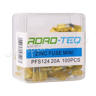 PFS124 - ZINC FUSE MINI. BOX PACKING 20A 100pcs/box - Drošinātāju Komplekts - UNSORTED AUTO PIEDERUM Rīga - foto 1