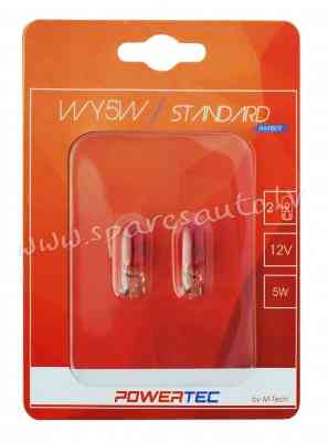 PTZ28-02B - W5W Powertec Standard W5W T10 5W Wedge 12V AMBER Blister - Spuldzite - UNSORTED HALOGĒNA Rīga