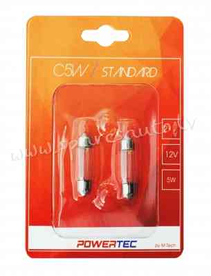 PTZ33-02B - C5W Powertec Standard C5W 36mm SV8.5-8 12V Blister - Spuldzite - UNSORTED HALOGĒNA SPULD Rīga
