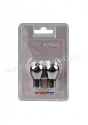 PTZCH36-02B - PY21W Powertec Platinum BAU15s PY21W S25 21W 12V CHROME Blister assimetric - Spuldzite Rīga