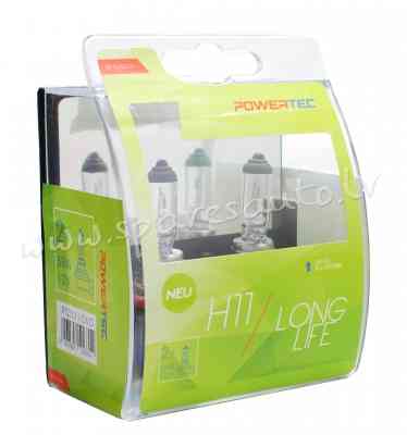 PTZLL11-DUO - H11 POWERTEC Long Life H11 bulb 12V DUO - Spuldzite Powertec Komplekts - UNSORTED HALO Rīga