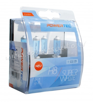 PTZSW8-DUO - H8 POWERTEC SuperWhite H8 bulb 12V DUO - Spuldzite Powertec Komplekts - UNSORTED HALOGĒ Rīga - foto 1