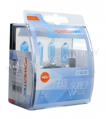 PTZSWHB3-DUO - HB3 POWERTEC SuperWhite HB3 12V DUO - Spuldzite Powertec Komplekts - UNSORTED HALOGĒN Rīga - foto 1