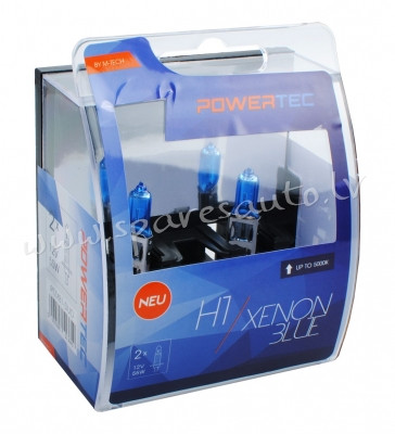 PTZXB1-DUO - H1 POWERTEC Xenon Blue H1 12V DUO - Spuldzite Powertec Komplekts - UNSORTED HALOGĒNA SP Рига - изображение 1