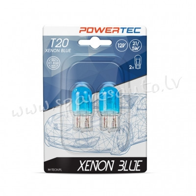 PTZXB46-02B - W21/5W Powertec Xenon Blue W21/5W T20 7443 12V 21/5W W3x16q - Spuldzite - UNSORTED HAL Рига - изображение 1