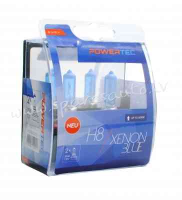 PTZXB8-DUO - H8 POWERTEC Xenon Blue H8 bulb 12V DUO - Spuldzite Powertec Komplekts - UNSORTED HALOGĒ Рига