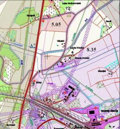 Pārdod 8.35 ha zemi rūpnieciskās apbūves teritorijā (R2).  Īpašums atrodas Bauskas raj.- Iecavas nov Бауска и район - изображение 6