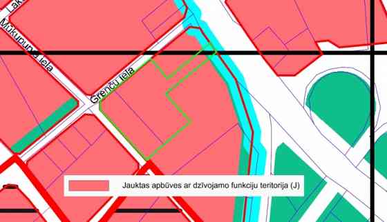 Земельный участок в Ulmaņa gatve, рядом с виадуком RIX.  + Разрешенное использование - Rīga