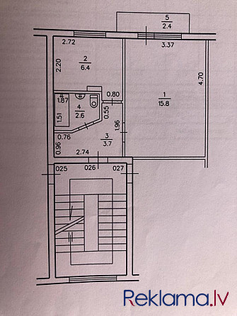 Pārdodas Vienistabas Dzīvoklis Viļānos Viļāni - foto 1