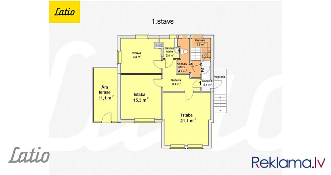 Mājā ir divi nodalīti dzīvokļi  1. un 2.stāvā, kuri tiek piedāvāti uz īstermiņa un ilgtermiņa īri. J Цесис и Цесисский край - изображение 9