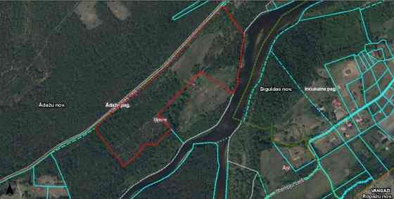 For sale - land property with total area of 21.3 ha in Adazi district, Ilkene near the river Gauja.  Адажский округ