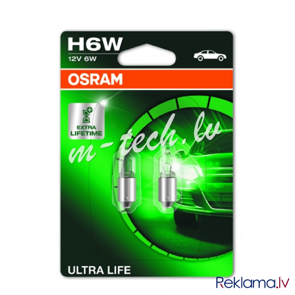 O64132ULT-02B-PL - OSRAM Ultra Life 64132ULT-02B BAX9s 12V 6W H6W Рига - изображение 1
