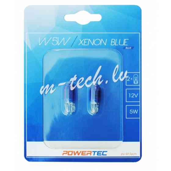 PTZXB12-02B - Powertec Xenon Blue W5W T10 5W 12V Wedge BLUE Blister Рига