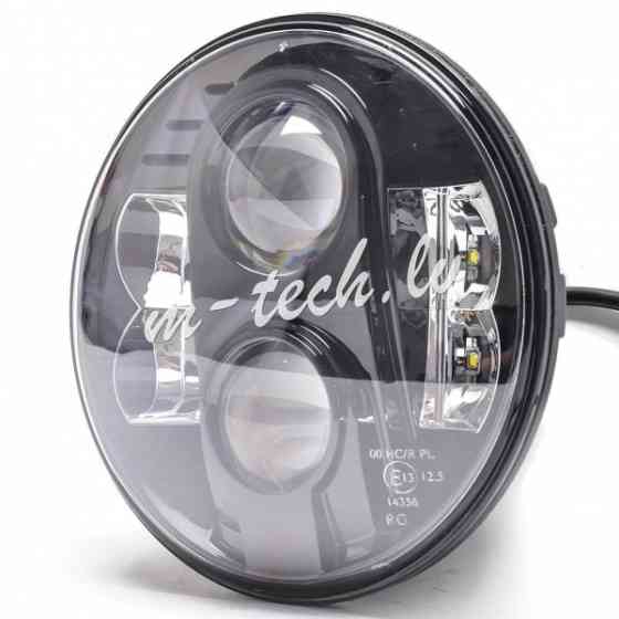 WHL102 - LED Headlight - Round 7" 9-36V BLACK Рига
