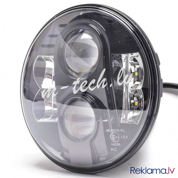 WHL102 - LED Headlight - Round 7" 9-36V BLACK Рига - изображение 1