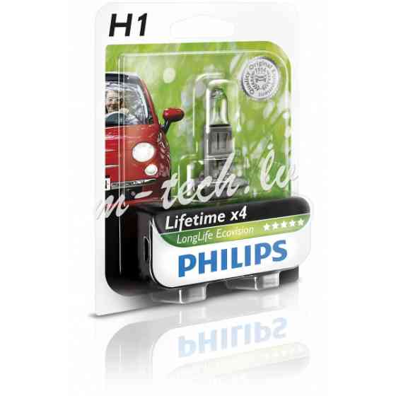 PH 12258LLECOB1 - Philips H1 LongLife EcoVision 12V55W P14.5s B1 Rīga